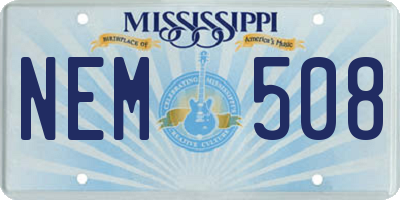 MS license plate NEM508