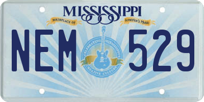 MS license plate NEM529