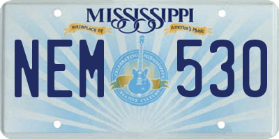MS license plate NEM530
