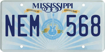 MS license plate NEM568