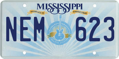 MS license plate NEM623
