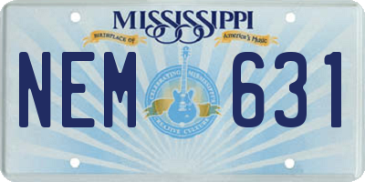 MS license plate NEM631