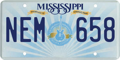 MS license plate NEM658