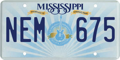 MS license plate NEM675