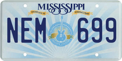 MS license plate NEM699