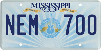 MS license plate NEM700