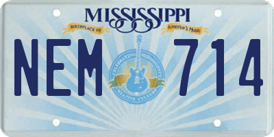 MS license plate NEM714
