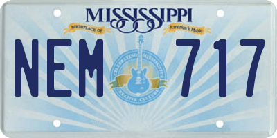 MS license plate NEM717