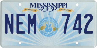 MS license plate NEM742