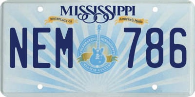 MS license plate NEM786