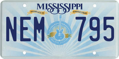 MS license plate NEM795