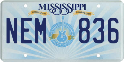 MS license plate NEM836
