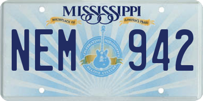 MS license plate NEM942