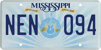 MS license plate NEN094