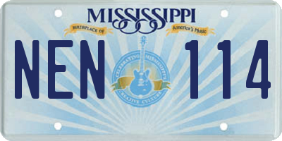MS license plate NEN114