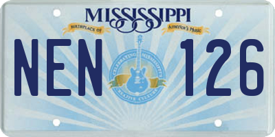 MS license plate NEN126