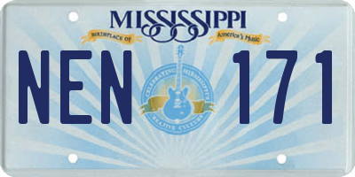 MS license plate NEN171