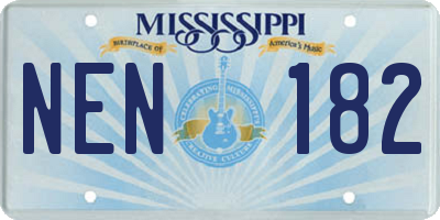 MS license plate NEN182