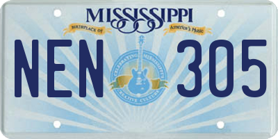 MS license plate NEN305
