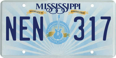 MS license plate NEN317