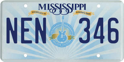 MS license plate NEN346
