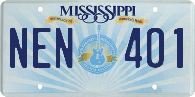 MS license plate NEN401
