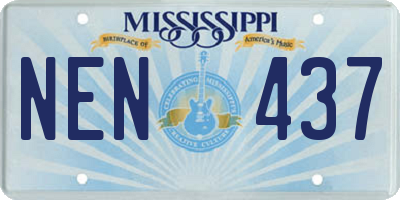 MS license plate NEN437