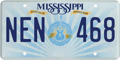 MS license plate NEN468