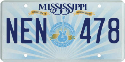 MS license plate NEN478