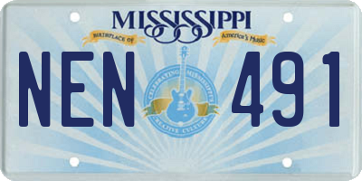 MS license plate NEN491