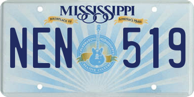 MS license plate NEN519