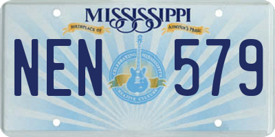 MS license plate NEN579