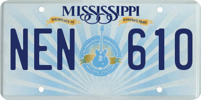MS license plate NEN610