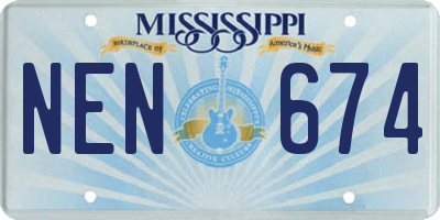 MS license plate NEN674