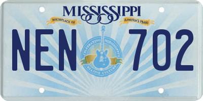 MS license plate NEN702