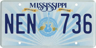 MS license plate NEN736