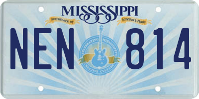 MS license plate NEN814