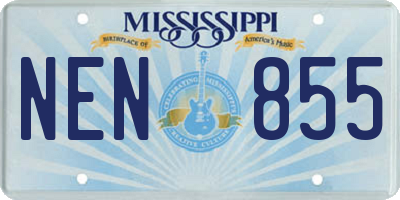 MS license plate NEN855