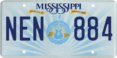MS license plate NEN884