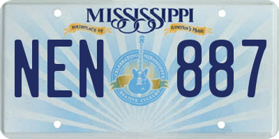 MS license plate NEN887