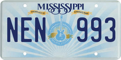 MS license plate NEN993