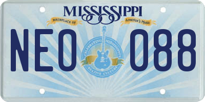 MS license plate NEO088
