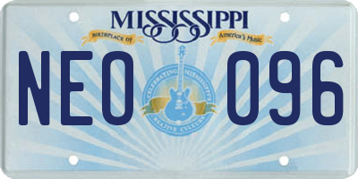 MS license plate NEO096