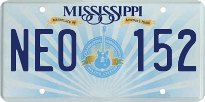 MS license plate NEO152