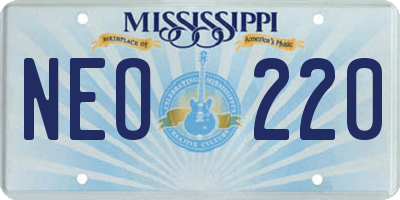MS license plate NEO220
