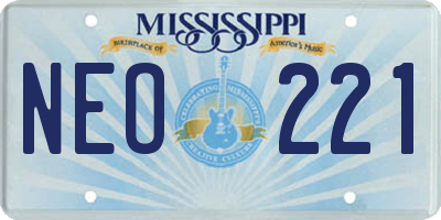 MS license plate NEO221