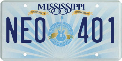 MS license plate NEO401