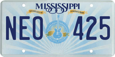 MS license plate NEO425