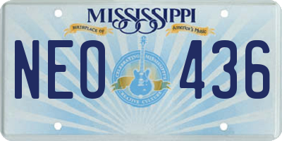 MS license plate NEO436