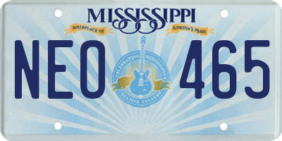 MS license plate NEO465